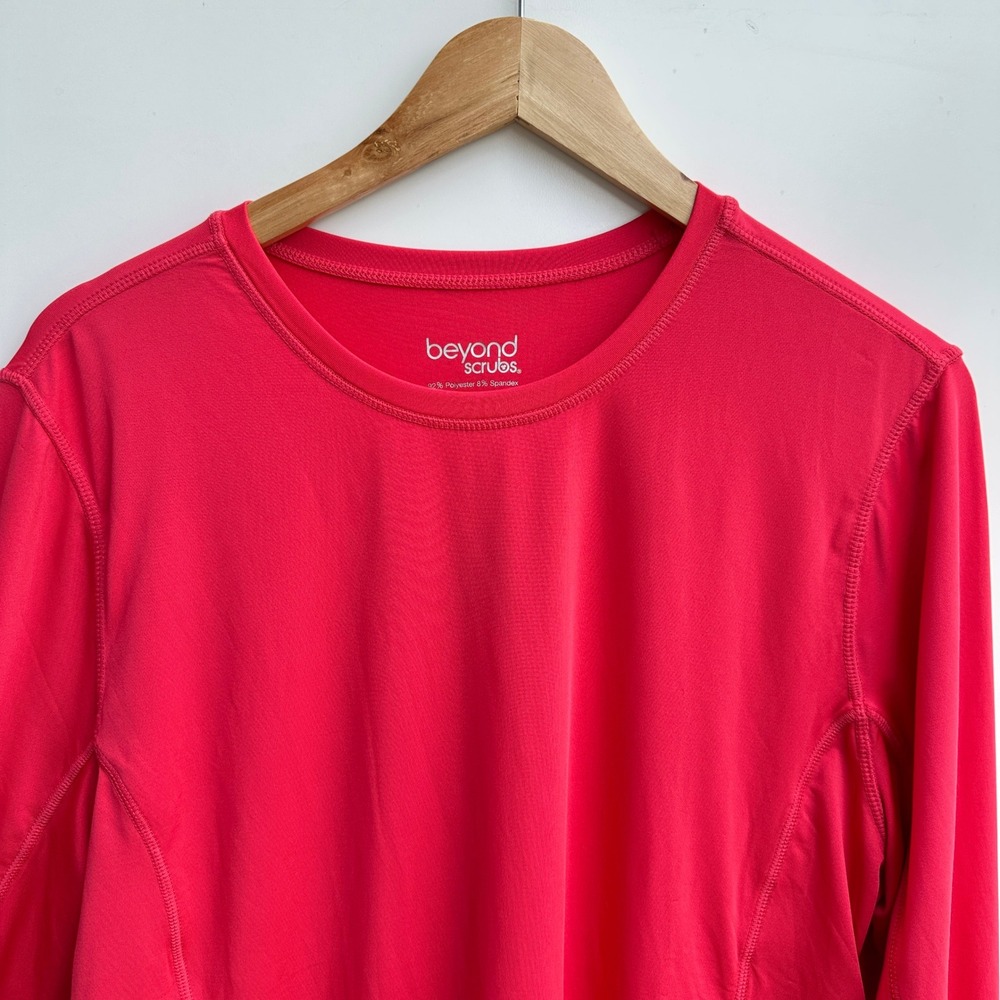 Beyond Scrubs AthleticTop Pink Yoga Long Sleeve Activewear Comfort Fit XL NWOT‎ - Picture 5 of 13